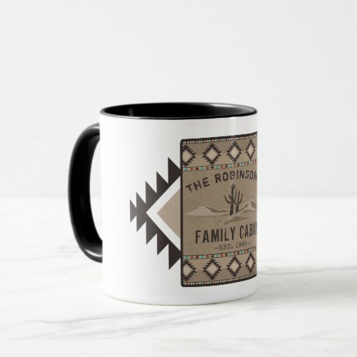 Family Cabin Rustic Southwest Native Tribal Cactus Mug