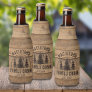 Family Cabin Rustic Wood Personalized Bottle Cooler