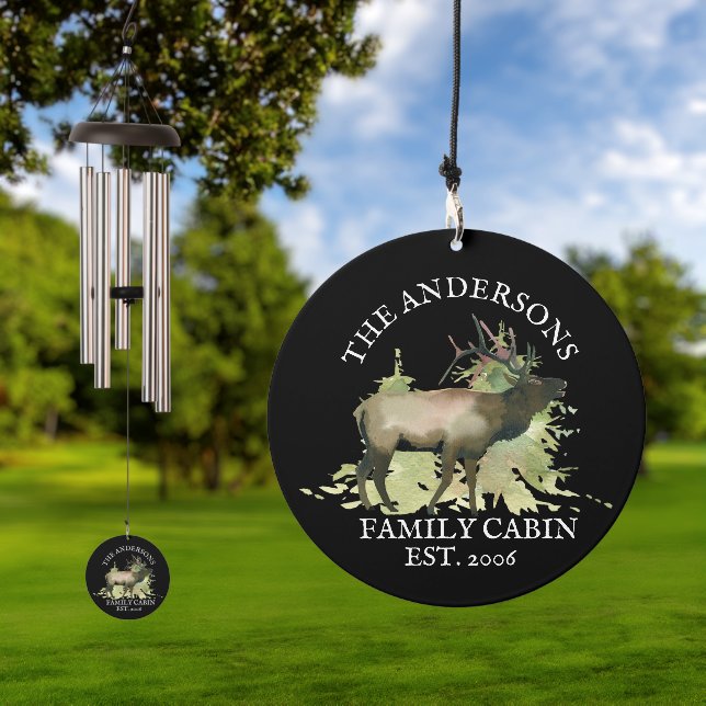 Family Cabin Vacation Home Elk  Forest Wind Chime (Outdoor)