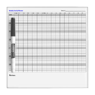 Family Calendar for Four Family Members Dry Erase Board