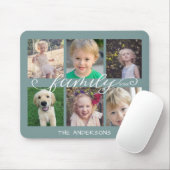 Family Calligraphy | 6 Photo Collage Mouse Pad (With Mouse)
