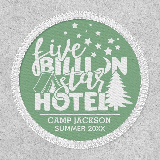 Family camping five billion star hotel patch (Front)