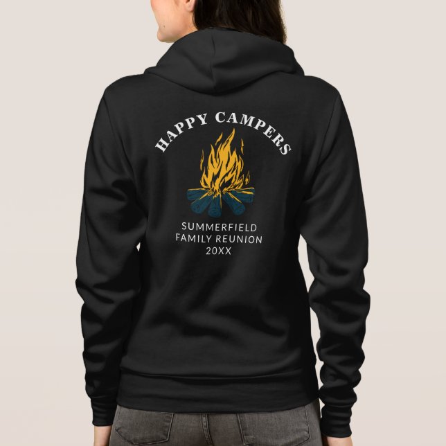 Family Camping Happy Campers Vacation Mom Custom Hoodie (Back)