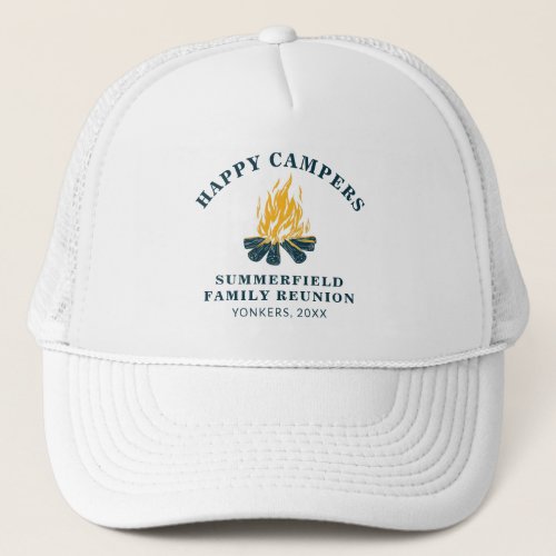 Family Camping Matching Day Trip Happy Campers Trucker Hat