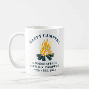 Family Camping Matching RV Trip Happy Campers Mom Coffee Mug