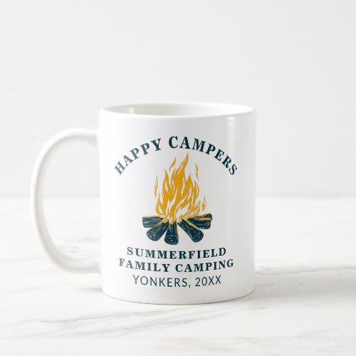 Family Camping Matching RV Trip Happy Campers Mom Coffee Mug