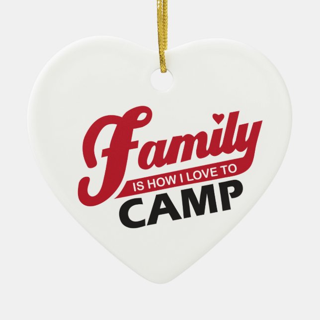 Family Camping Ornament. Ceramic Ornament (Front)