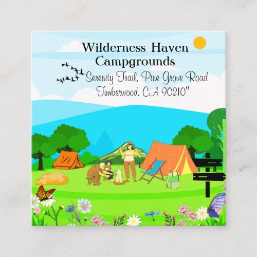 Family Camping Promotional Card Nature_Inspired