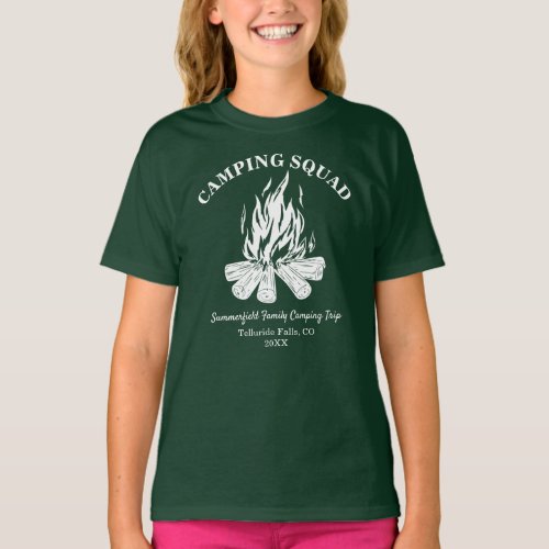Family Camping Squad Summer Fall Vacation T_Shirt