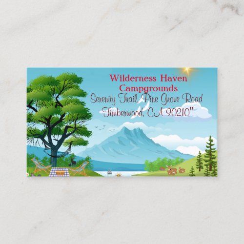 Family Camping Summer Adventure Nature_Inspired Business Card