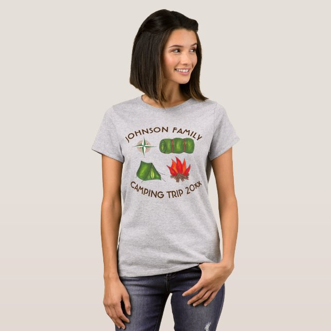 Family Camping Trip Custom Camp Hiking Vacation T-Shirt (Front Full)