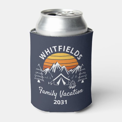 Family Camping Trip Custom Name Can Cooler