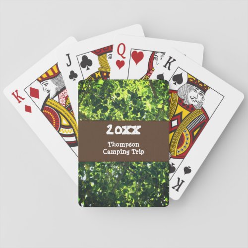 Family Camping Trip Green Summer Reunion Vacation Poker Cards