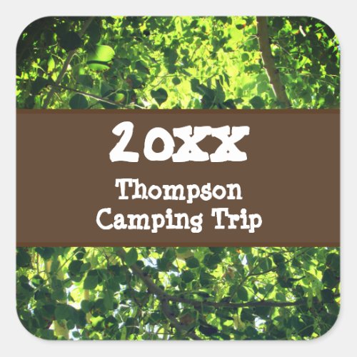 Family Camping Trip Green Summer Reunion Vacation Square Sticker