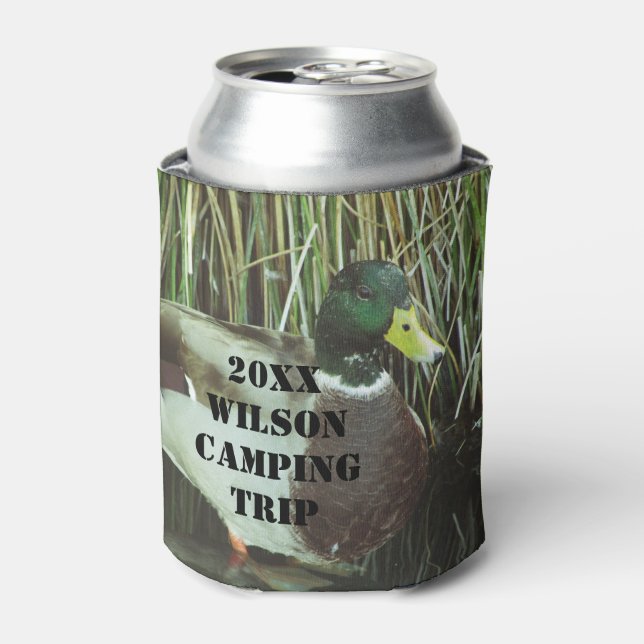 Family Camping Trip Mallard Duck Photo Nature Can Cooler (Can Front)