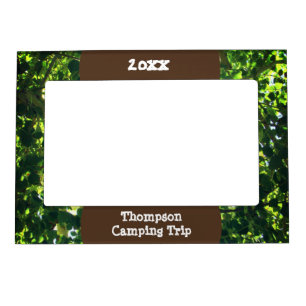 Family Camping Trip Nature Photo Tree Leaf Magnetic Frame