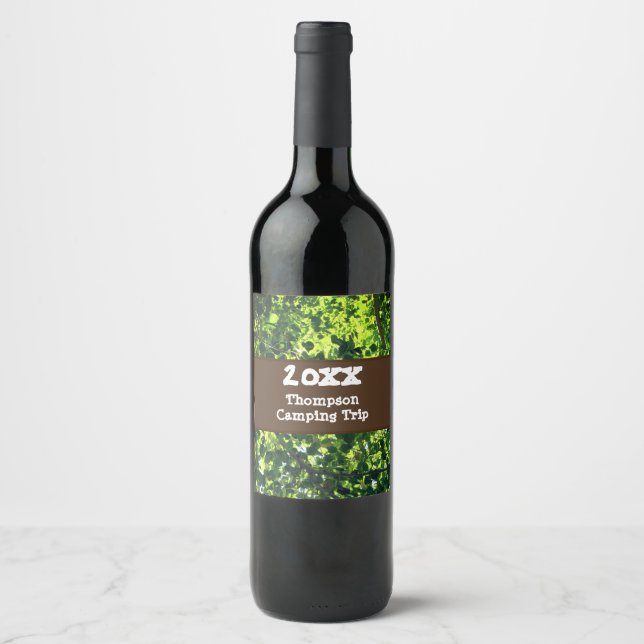 Family Camping Trip Reunion Wine Label (Front)