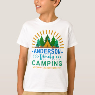 Family Camping Trip Sun Ray Tent | Custom Name T-Shirt