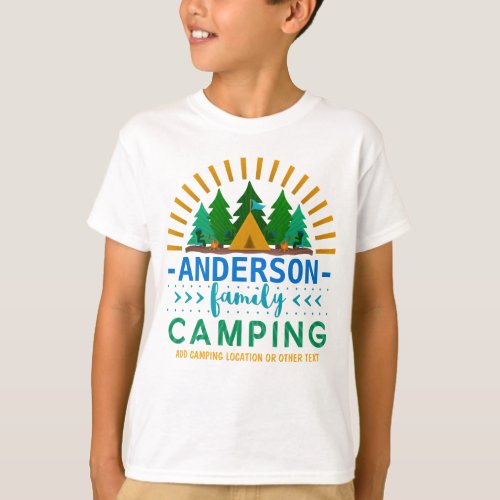 Family Camping Trip Sun Ray Tent  Custom Name T_Shirt