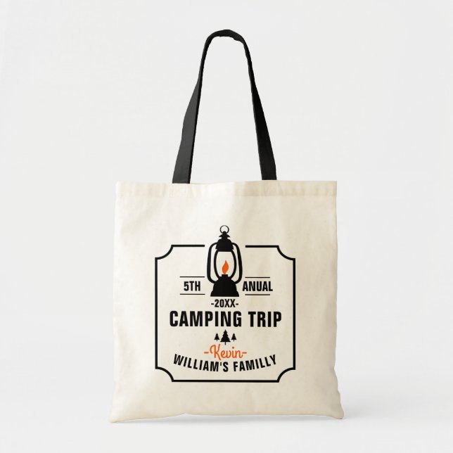 Family Camping Trip Template Tote Bag (Front)