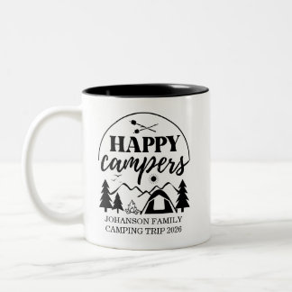Family Camping Trip Two-Tone Coffee Mug