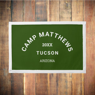 Family Camping Trip White Crest Green Pennant