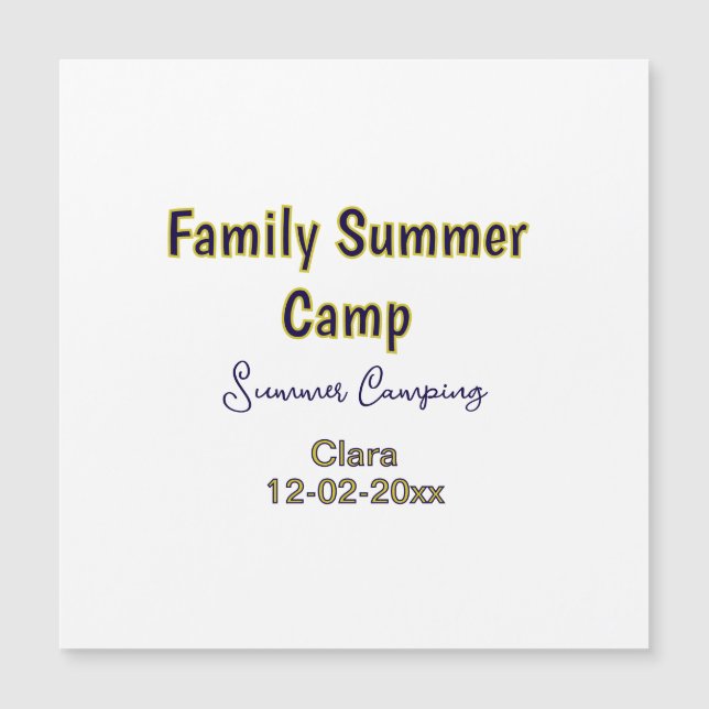 Family camping vacation custom add name dateSummer (Front)