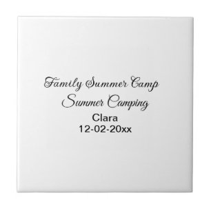 Family camping vacation custom add name dateSummer Ceramic Tile