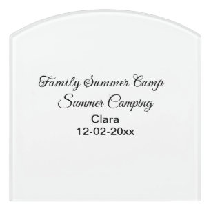 Family camping vacation custom add name dateSummer Door Sign