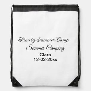 Family camping vacation custom add name dateSummer Drawstring Bag