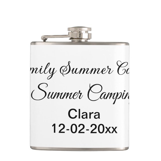 Family camping vacation custom add name dateSummer Flask (Front)
