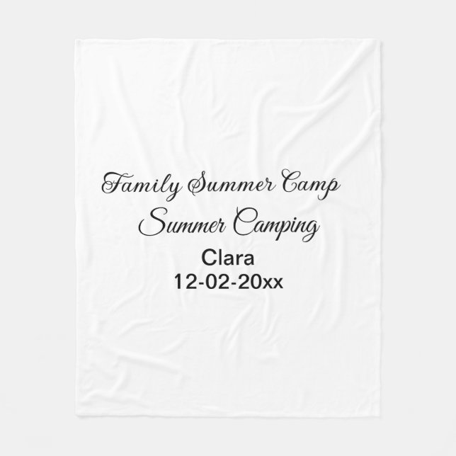 Family camping vacation custom add name dateSummer Fleece Blanket (Front)