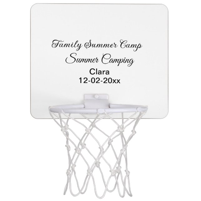 Family camping vacation custom add name dateSummer Mini Basketball Hoop (Front)