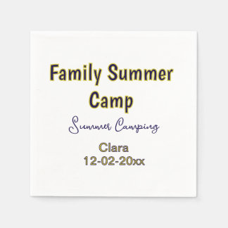 Family camping vacation custom add name dateSummer Napkins