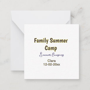 Family camping vacation custom add name dateSummer Note Card