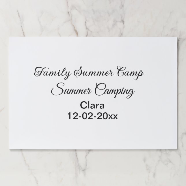 Family camping vacation custom add name dateSummer Paper Pad (Front)