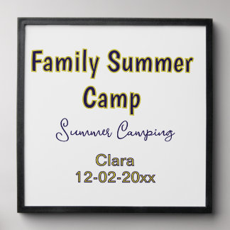 Family camping vacation custom add name dateSummer Peel And Stick Photo Tile