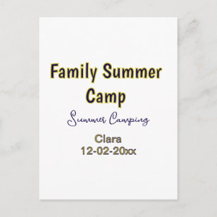 Family camping vacation custom add name dateSummer Postcard