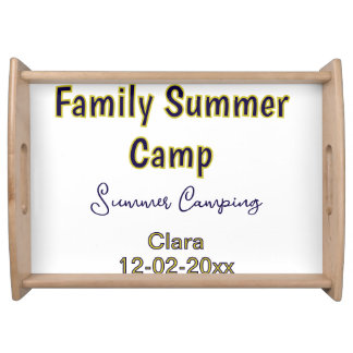 Family camping vacation custom add name dateSummer Serving Tray