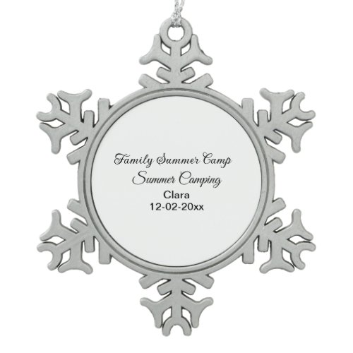 Family camping vacation custom add name dateSummer Snowflake Pewter Christmas Ornament