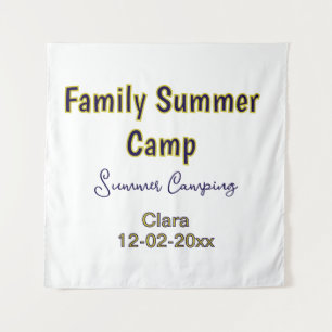 Family camping vacation custom add name dateSummer Tapestry