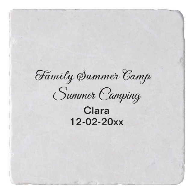 Family camping vacation custom add name dateSummer Trivet (Front)