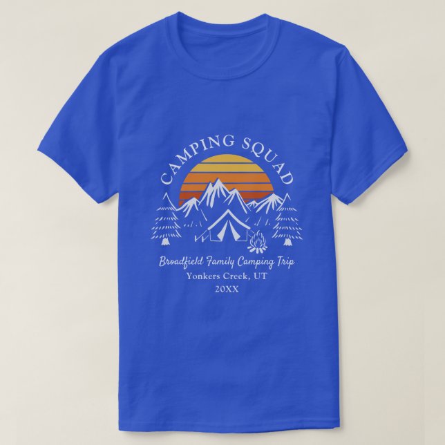 Family Camping Vacation Custom Matching Dad Camp  T-Shirt (Design Front)