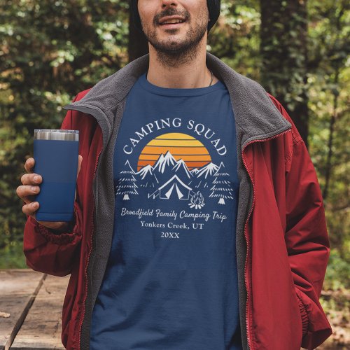 Family Camping Vacation Custom Matching Dad Camp T_Shirt