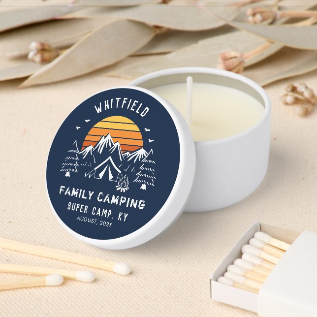 Family Camping Vacation Swag Custom Mini Candle Favors (Insitu)