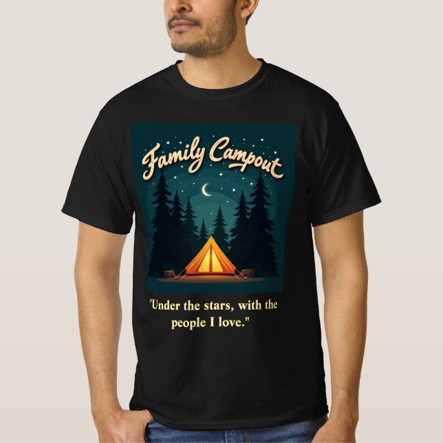 Family Campout 2025 – Retro Tent Night Tee (Front)