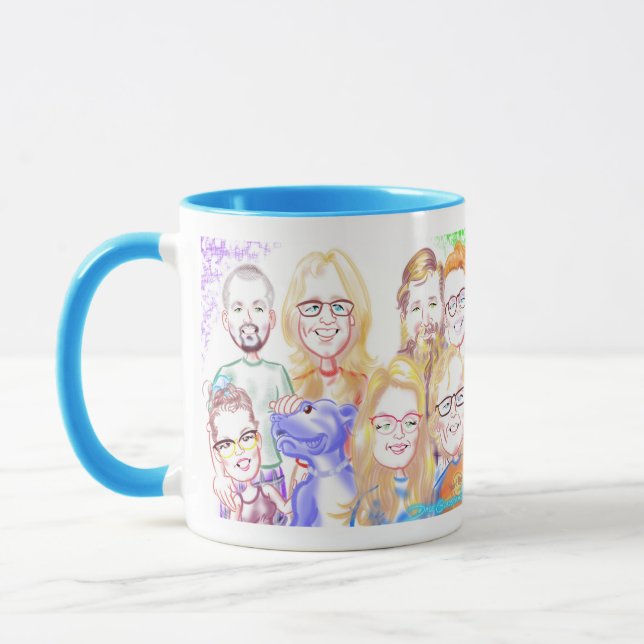 Family Caricature Mug from photos 2020a (Left)