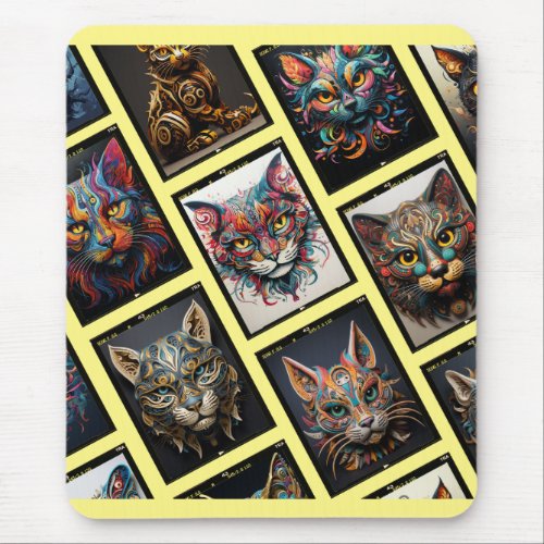Family cats photo mouse pad