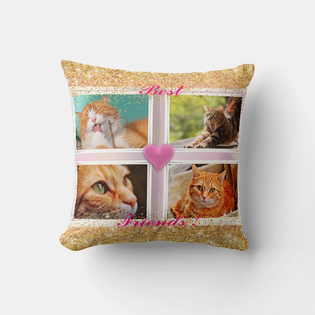 Family Cats Popular Gift Add Your Text Throw Pillow (Front)