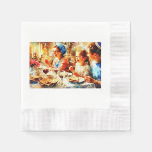 Family Celebrating Passover, Napkins